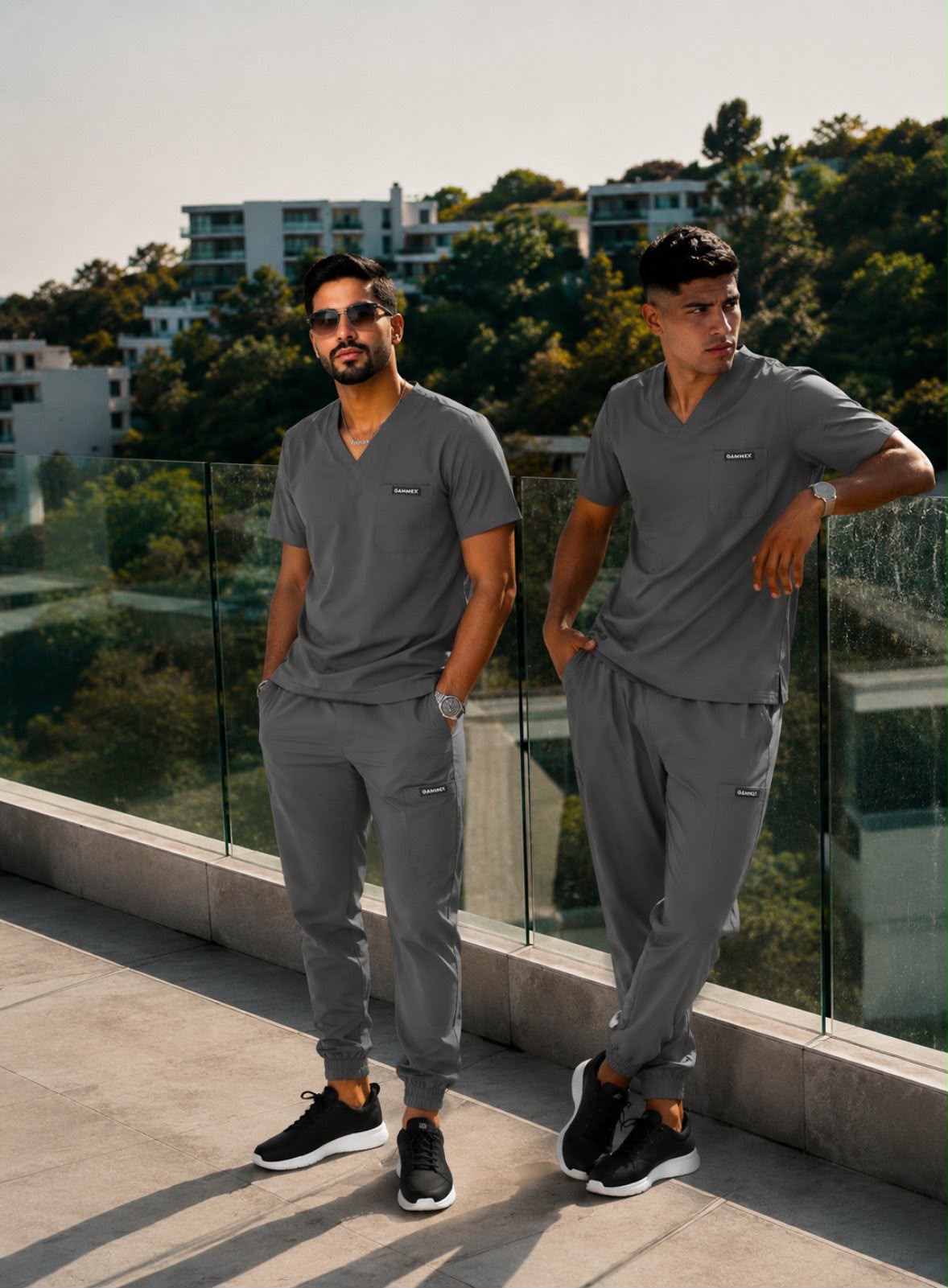 HOMME 2PIECES SPANDEX طقم طبي قماش قطني مستورد - الصورة 4