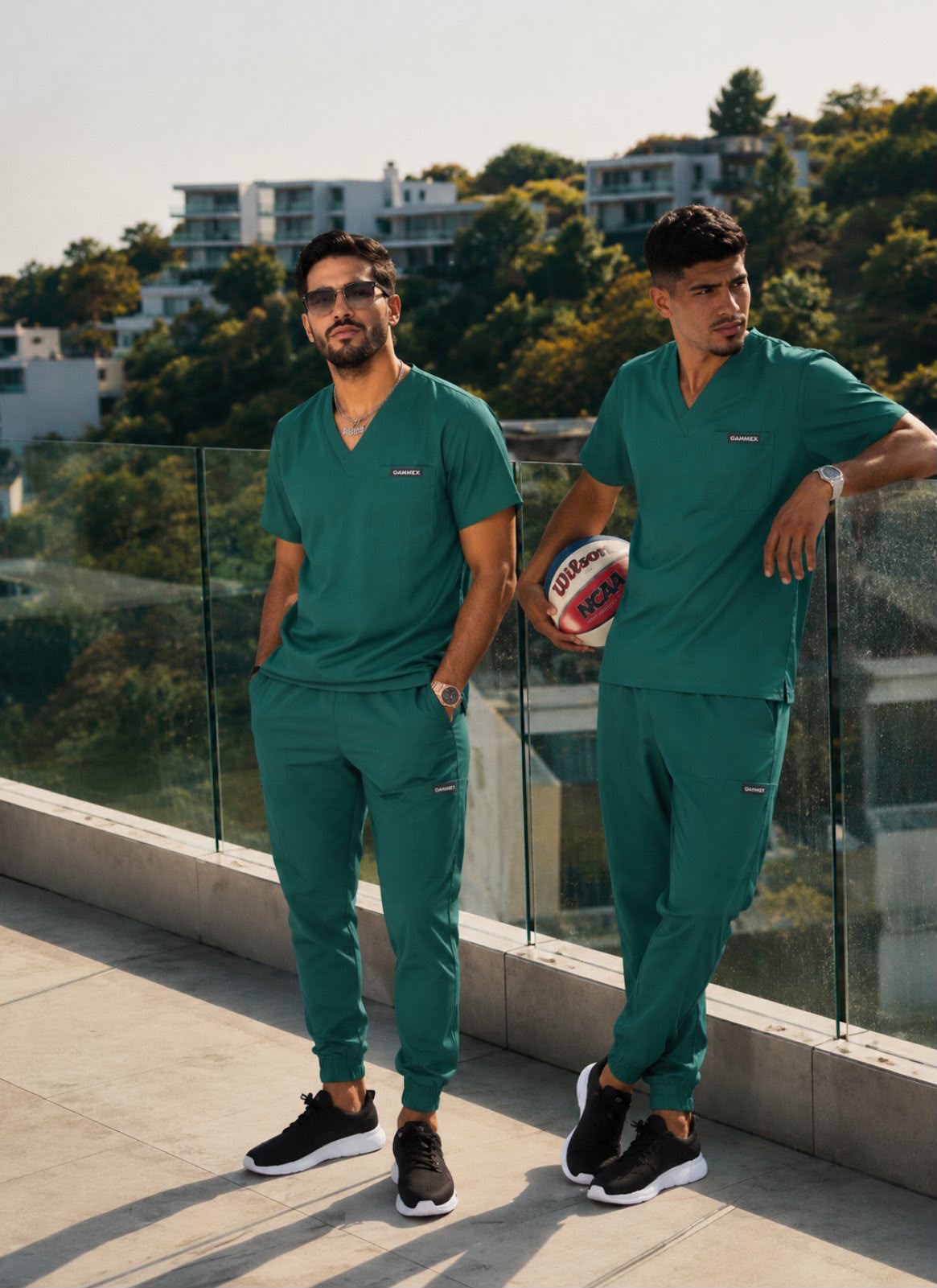 HOMME 2PIECES SPANDEX طقم طبي قماش قطني مستورد - الصورة 2