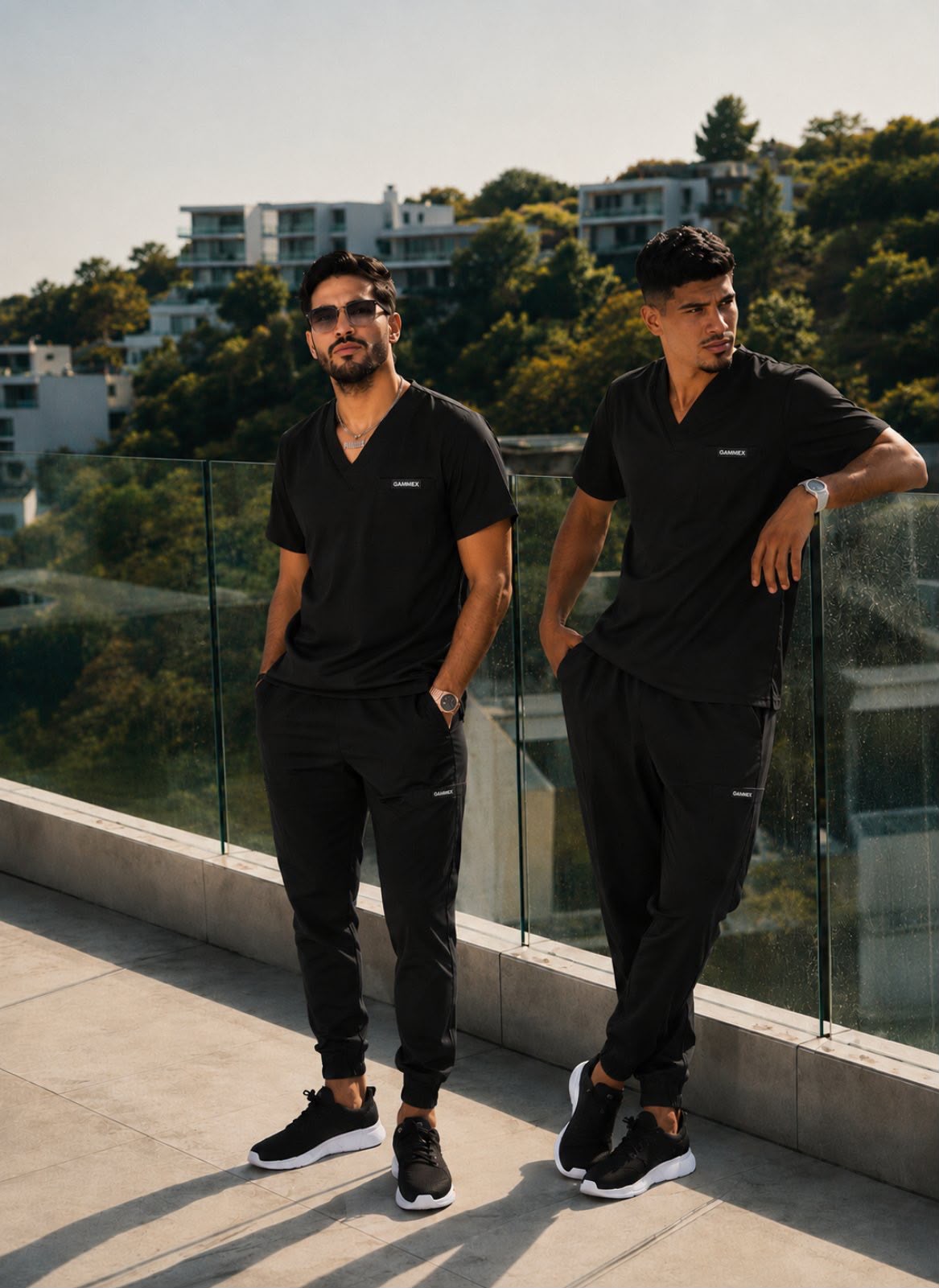 HOMME 2PIECES SPANDEX طقم طبي قماش قطني مستورد - الصورة 3